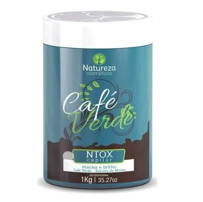 Hair care for over-toned hair-Green Coffee Ntox Mint Extract Softness Shine Hair Mask 1Kg - Natureza Cosmetics