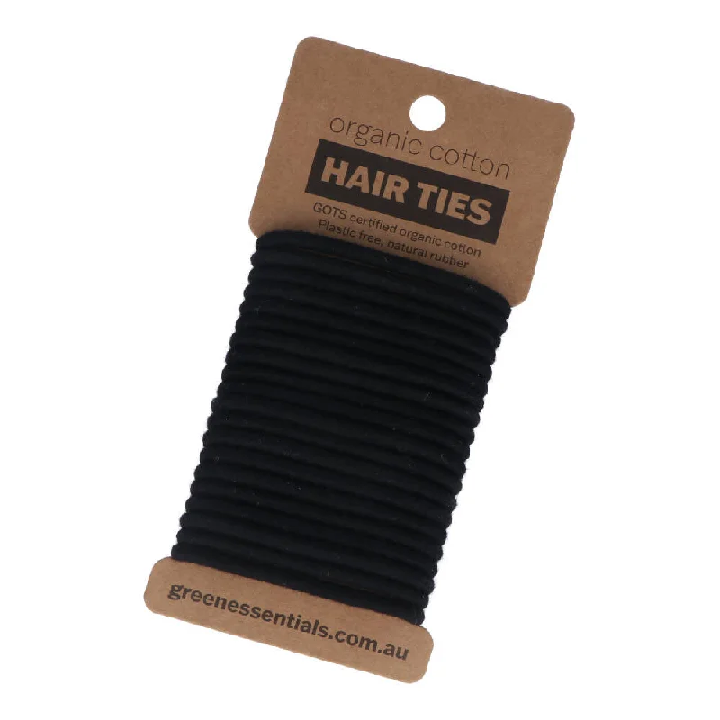 Green Essentials Natural Hair Ties 20PK - Black