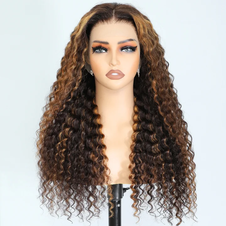 real person hair ring nature-inspired-Highlight Blonde P2/30 Human Hair Water Wave 13x4/7x5 HD Lace Front Wig-Amanda Hair