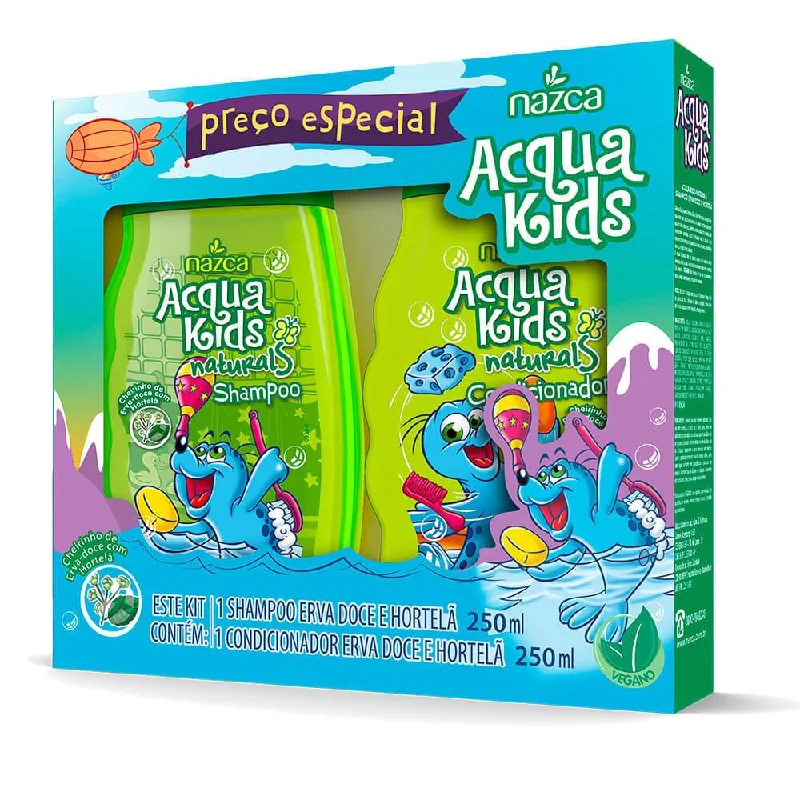 Acqua Kids Fennel Mint Erva Doce Hortelã Daily Treatment Kit 2x250ml - Nazca