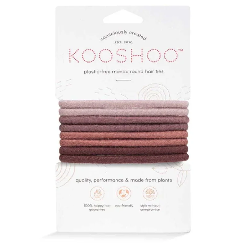 Kooshoo Round Mondo Plastic-Free Hair Ties 8 Pack - Earth Tints