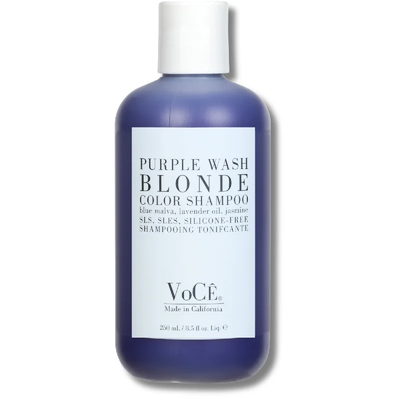 VoCÊ Haircare – Natural Purple Shampoo | Anti-Brass, Shine Enhancing, Non-Toxic, Vegan Haircare for Blonde, Gray, Color-Treated Hair, Anti-Yellow, Blue Malva, Lavender Oil, Jasmine (8.5 oz)