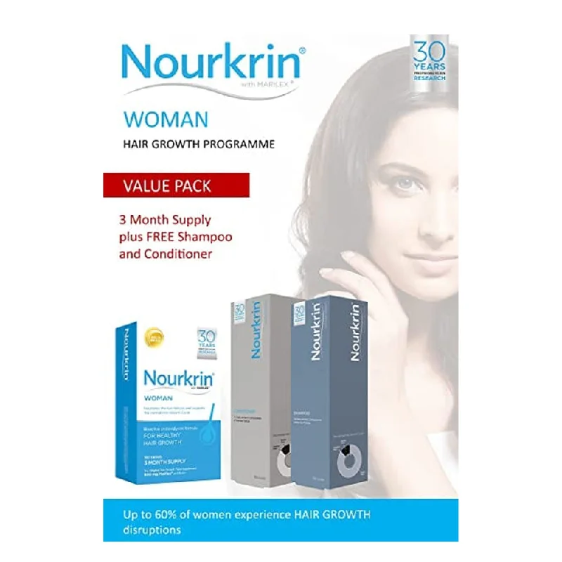 Nourkrin Woman Hair Growth Programme Kit - 3 Month Supply with Shampoo & Conditioner