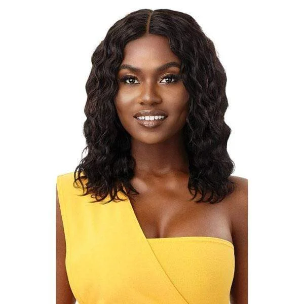 real person hair ring veterans band-Outre The Daily Wig 100% Human Hair Wet & Wavy Wig - NATURAL WAVE 16"