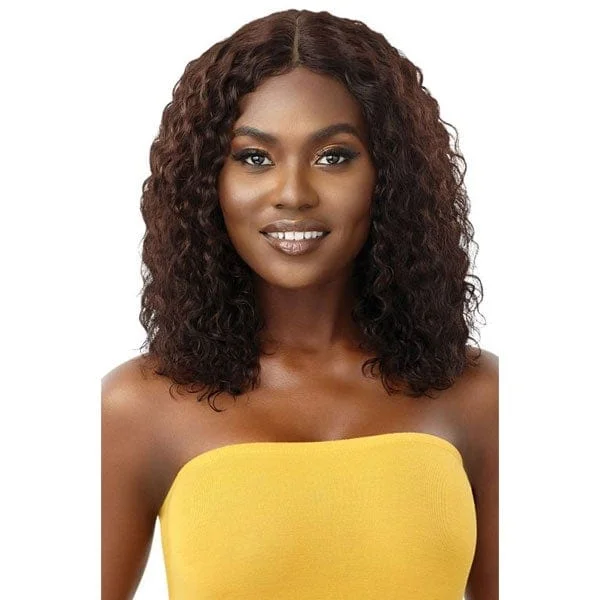 real person hair ring floral craft-Outre The Daily Wig 100% Human Hair Wet & Wavy Wig - DEEP CURL 14" - Clearance