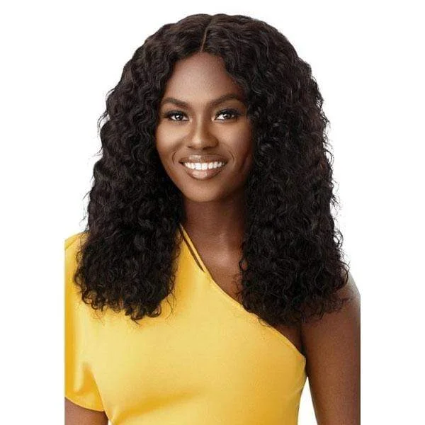 real person hair ring recycled metal-Outre The Daily Wig 100% Human Hair Wet & Wavy Wig - DEEP CURL 20"