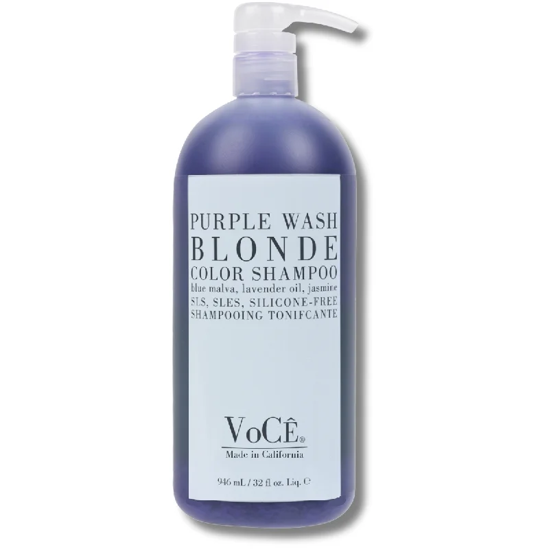 VoCÊ Haircare – Natural Purple Shampoo | Anti-Brass, Shine Enhancing, Non-Toxic, Vegan Haircare for Blonde, Gray, Color-Treated Hair, Anti-Yellow, Blue Malva, Lavender Oil, Jasmine (32oz)