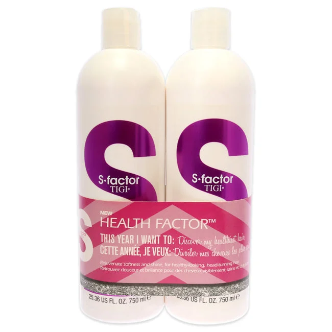 TIGI S-Factor Health Factor Daily Dose Kit by TIGI for Unisex - 2 Pc Kit 25.36 oz Shampoo, 25.36 oz Conditioner