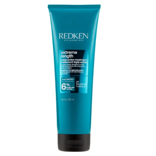 Hair care routine for hat damage-Redken Extreme Length Triple Action Treatment Mask 8.5 oz