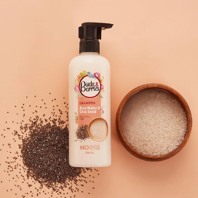 Rice Water and Chia Seed Shampoo for Nourishment, Ideal for Dry & Frizzy Hair - 300 ml