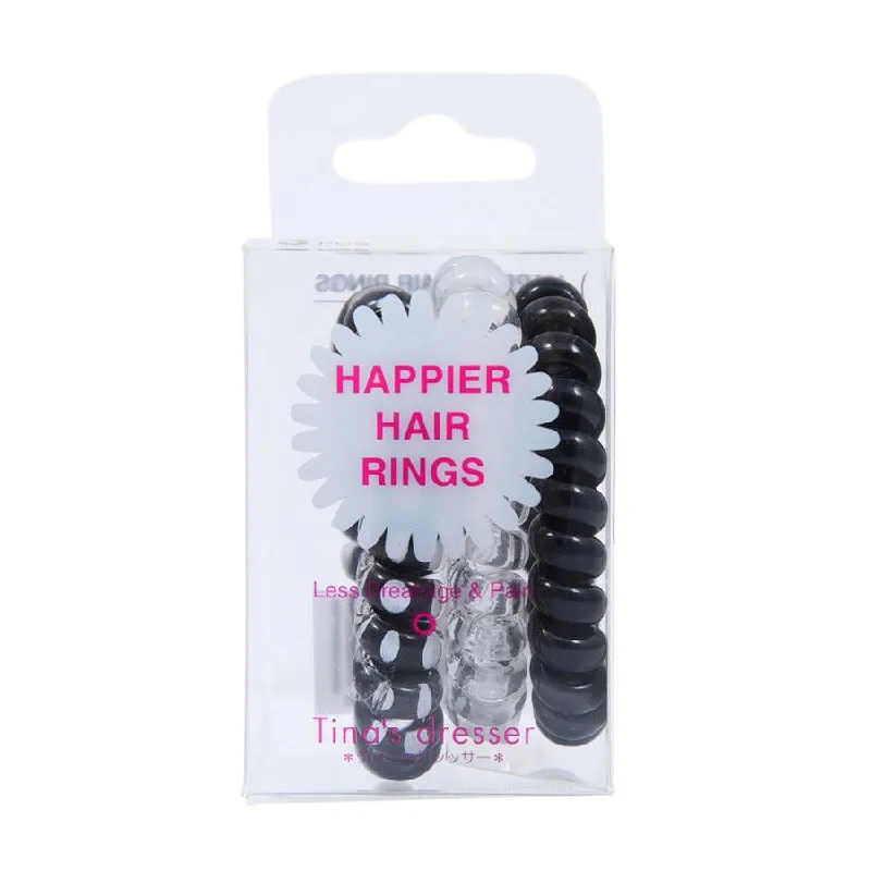 TINA'S DRESSER Happier Hair Rings - Black  (3pcs)