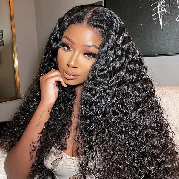 real person hair ring saltwater pearl-Water Wave Lace Frontal Wig Natural Looking Versatile Style 100% Human Hair Wig